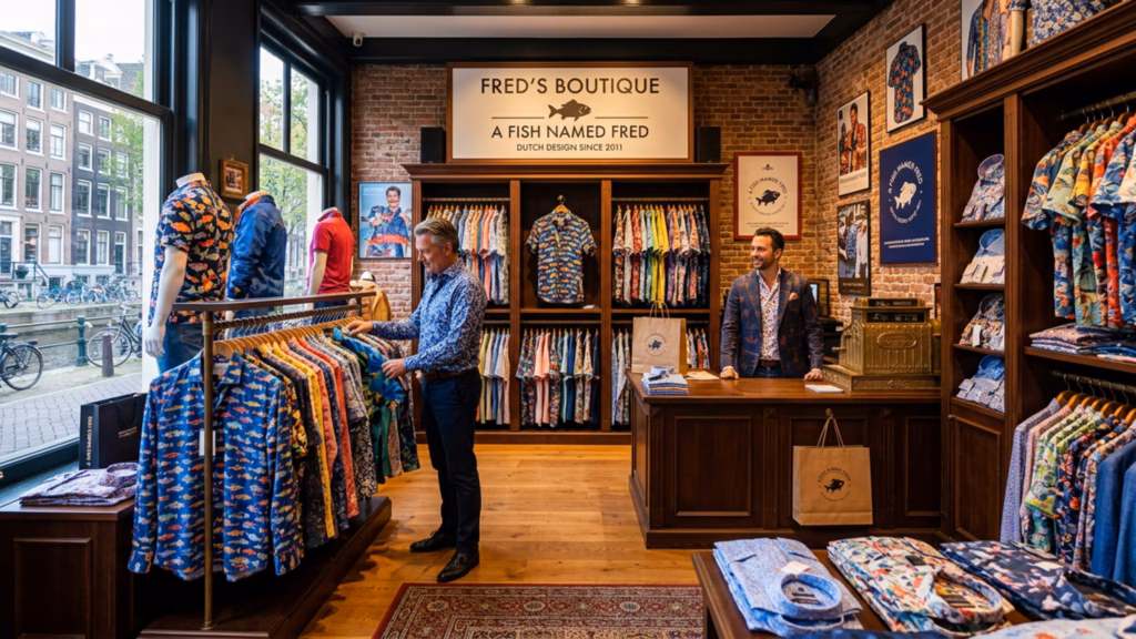 Artikeldata en foto's A Fish Named Fred herencollectie beschikbaar in Latest Collection artikelplatform