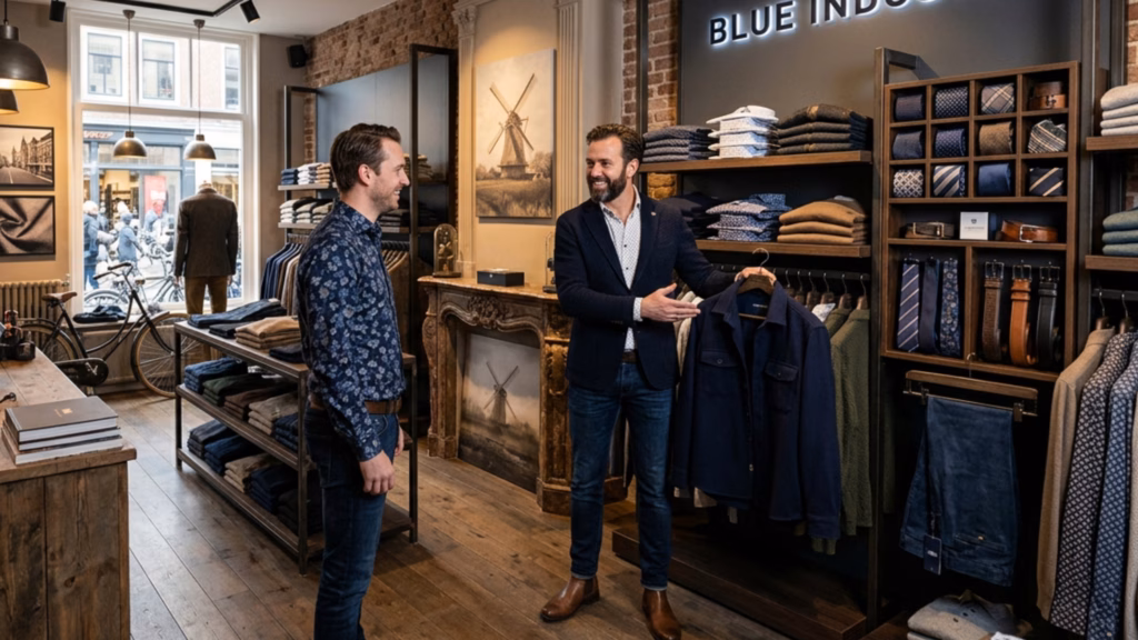 Herenmode zaak Blue Industry in Nederland met data van Latest Collection 