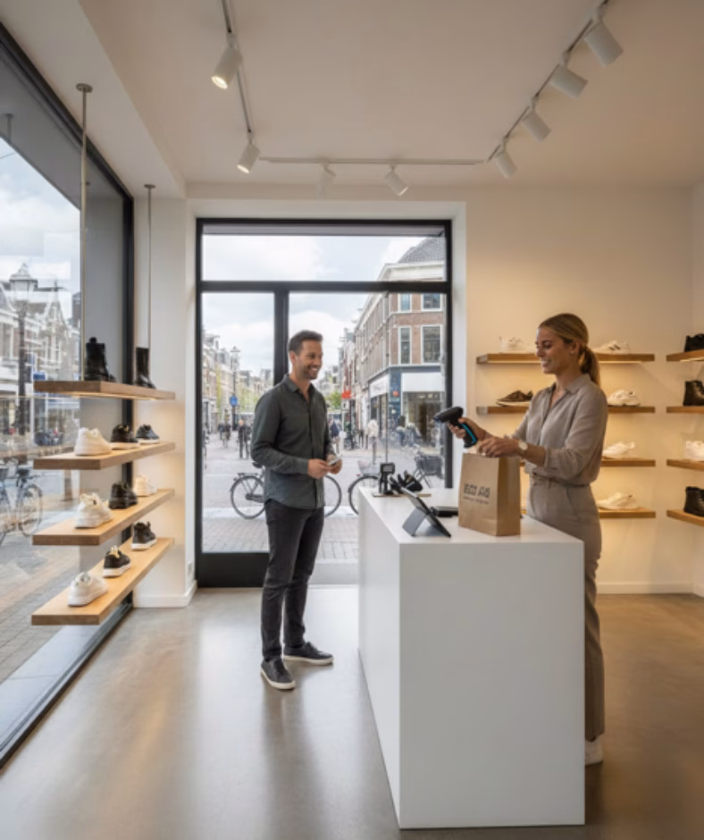 Samenwerken sneller verkopen retailer schoenenwinkel